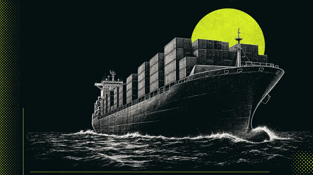 Navio porta-contêineres em mar aberto