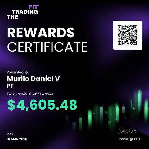 Certificado de saque emitido pela mesa The Trading Pit, no valor de US$ 4.605,48, em 31/03/2026.