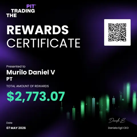 Certificado de saque emitido pela mesa The Trading Pit, no valor de US$ 2.773,07, em 07/05/2026.